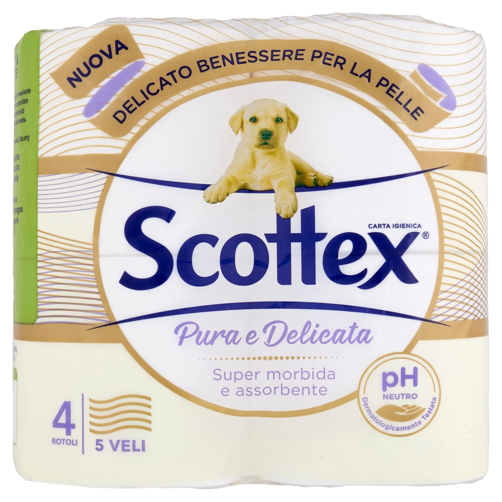 Scottex Pura e Delicata Carta Igienica 5 Veli 4 pz